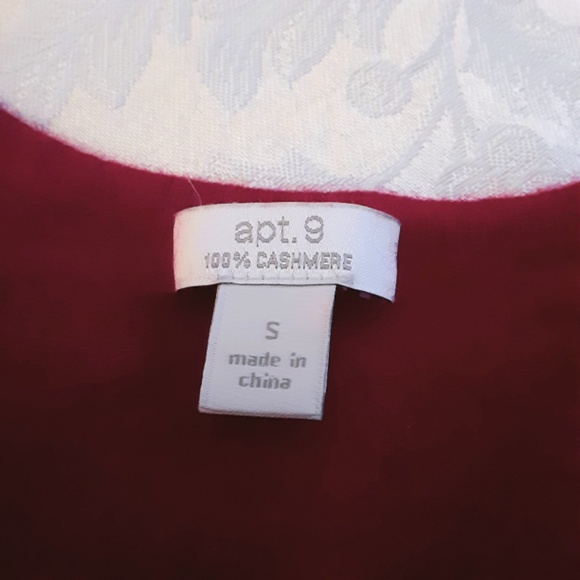 Red 100% CASHMERE V-neck Long Sleeve Sweater Sz S - Picture 4 of 10